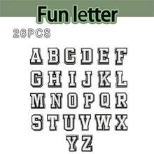 26/104 Peças Série de Letras Multicoloridas Encantos de Sapato, Adequado para Sandálias e Chinelos, Decoração de Sapato em PVC, Unissex, Natal, Aniversário, Presentes de Festa