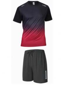 Ensemble de sport style petit ami pour hommes, t-shirt de course séchage rapide et shorts. Tenue d'entraînement football d'été de remise en forme, équipement de style petit ami pour hommes, survêtement, short de style petit ami, ensemble deux pièces de style petit ami pour hommes