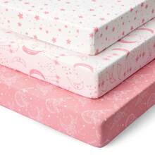 Pack And Play Sheets Fitted 3 Packs, Fits Mini Portable Playard Mattress Pads Size Between 24-27 In Width, 35-39 In Length, And 1.5-4 In Thick - Multicolor - View 7