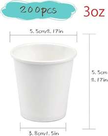 100 Pack 3 Oz Paper Cups,Bathroom Cups, Espresso Cups, Small Paper Cups For Mouthwash, Snacks, Suitable For Family, Party, Picnic(Black) - 白色 - 查看 2