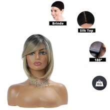 Short Long Bob Wig 40cm - Modern Cut, High Quality Fiber | Yan Hair - 拼色 - 查看 2