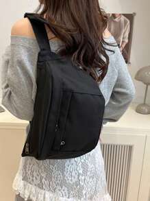 Pochete Feminina de Cor Sólida na Moda, de Grande Capacidade para Compras Casuais, Deslocamentos, Viagens e Trabalho