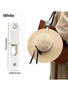 PU Leather Hat Clip For Travel Solid Color Hat Clips For Luggage, Multifunctional Baseball Cap Clip, Hat Companion Outdoor,Mini Travel PU Leather Hat Clip, Outdoor Backpack Luggage Organizer Clip, Multifunctional Straw Hat Clip, Hat Accessories, Securely Attach Your Cap To Bag Or Luggage
