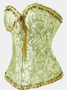 Korsett-Top mit Miederformung im Palast-Stil - Taille raffend, Büste hebend, Vintage-Blumenmuster, sexy