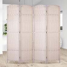 4 Panel Room Divider - Waterproof Wood Frame, Folding Screen Room Divider, Screen Room Divider, Partition Wall Divider - Room Partitions And Dividers - Beige - View 1