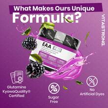 Vitastrong EAA PRO Essential Amino Acids – 9 EAAs With BCAAs, Glutamine, Citrulline, Tyrosine, Lysine, Tryptophan And Methionine, 300g Powder With Red Fruits - Others - View 5