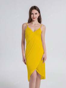 Vestido informal de verano para mujer, estilo cruzado, con tirantes finos, estilo sexy, ¡nuevo!