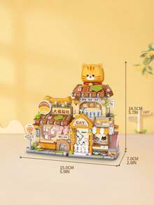 LOZ Panda Changeable Street Building Blocks, Big Orange Cat Social Assembled Block Model, Gift Shop Living Room Blocks Decor, Birthday Gift, Event Party Favors, Best Holiday Gift - Multicolor - View 4