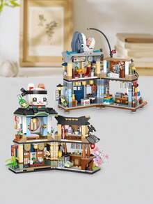 LOZ 迷你积木，可折叠日本街头场景 DIY 套装，多种颜色可选，3D 拼图组装，办公桌装饰，成人男女节日礼物，圣诞节，房间装饰 - 彩色 - 查看 5