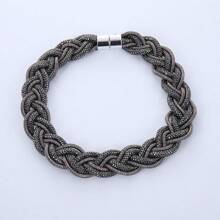 Nouveau set de collier et bracelet européen et américain, bijou tressé magnétique fait main minimaliste et luxueux, élégant et polyvalent