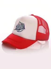 1pc Y2K Shark Print Baseball Cap, Mesh Trucker Hat, Breathable Adjustable Golf Sun Hat, Fashionable Curved Brim Sun Hat For Women/Men, Couples Summer Sun Protection