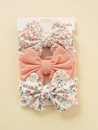 3 pièces Bandeaux pour bébé nouveau-né, nœud léger et doux, design cerise, élastique, style mignon de princesse, convient pour l'extérieur et l'usage quotidien, Pâques