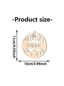 1pc,Custom Name Christmas Wood Products, Custom Christmas Decorations, Custom Christmas Gifts, Gifts For Friends, Custom Personalized Decorative Panels, Living Room Decorations, Bedroom Decorations, Christmas Tree Decorations - Wood Color - View 4