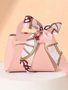 5pcs Holiday Gift Bags, Faux Leather Gift Bags With Ribbon Bow, Halloween Candy Bags, Christmas Candy Gift Bags, Wedding Party Favor Bags, Graduation Souvenirs Bags, Holiday Candy Boxes, Mini Tote Bags