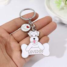 1pc Alloy Pet Dog Pendant Key Chains For Women Men Metal Car Keychain Key Ring Bag Charm Car Keyring Gifts - Multicolor - View 18