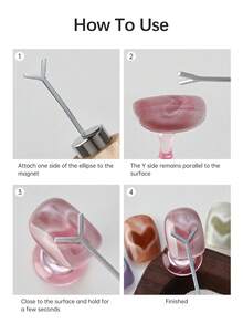 Beautizon Nailartlab 1 件/2 件 4 合 1 强力猫眼凝胶指甲磁铁，多功能 UV 凝胶抛光花朵美甲工具磁性棒适用于家庭沙龙美甲 DIY、美甲用品、美甲工具、美甲工具、返校、指甲、按压指甲的美甲工具、美甲修脚工具