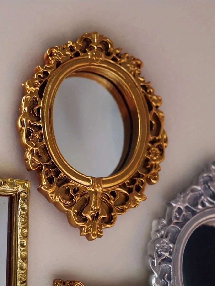 1pc Mini Classical Mirror Micro Landscape Ornaments Creative Decorations DIY Crafts Home Decor Figurines Miniatures Gift Decor Gifts