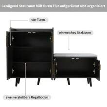 Comò, Credenza, Armadietto Per Scarpe, Ripiani Regolabili, Gambe In Legno Massello, Design Minimalista, Soggiorno, Camera Da Letto, H99cm x L90cm x P35cm