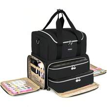 Nail Polish Organizer Case - Large Double Layer Organizers And Storage Bag For Nail Supplies And Art Tech - Pink - View 6
