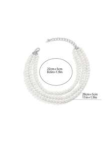 1 pièce Multirang perle Bracelet de cheville pour femmes, accessoire de chaussure mode minimaliste pour le travail, les sorties, les fêtes