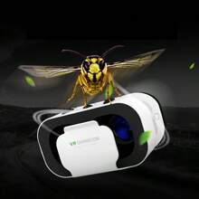 Gafas VR ajustables y ligeras para teléfonos móviles, sin auriculares, adecuadas para smartphones de 4.7 a 6.2 pulgadas y Android, color blanco, incluye mando de juego