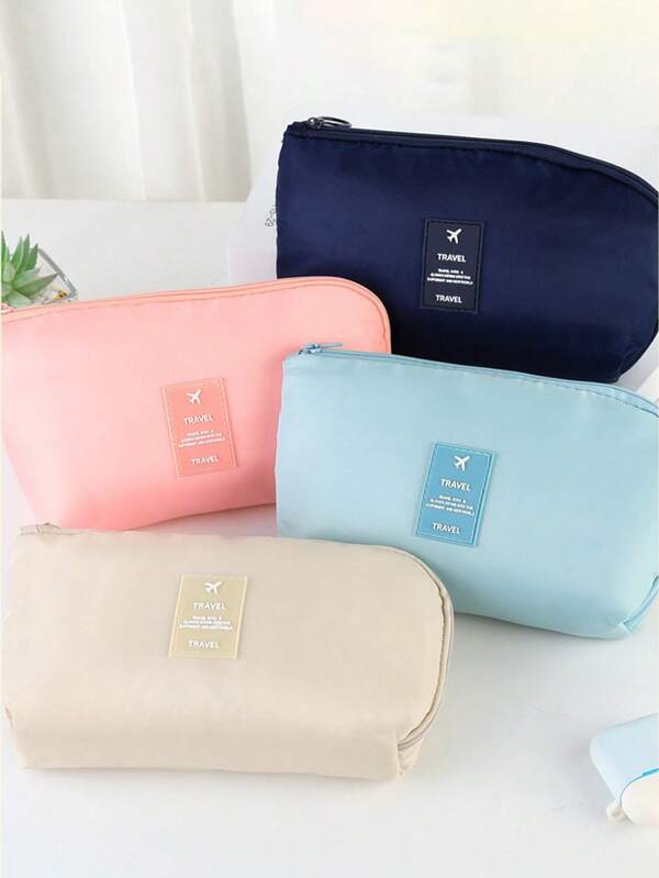 1pc Polyester Travel Digital Cable Organizer Pouch, Zipper Design, Suitable For Chargers/Cables, Lightweight, Large Capacity, Mesh Pocket