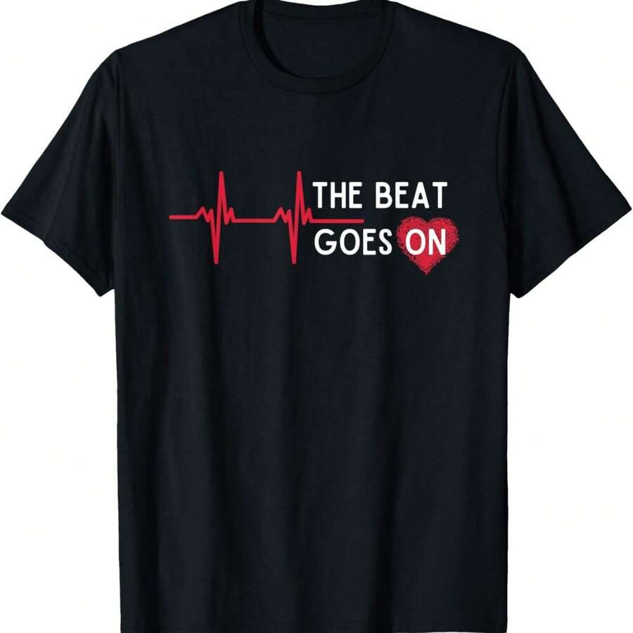 Cirugía de ataque cardíaco, el ritmo continúa, camiseta de recuperación de sobreviviente en rehabilitación - Negro - Ver 1
