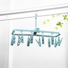 Foldable Portable Multi-Clip Clothes Hanger – Space-Saving Wardrobe Organizer For Delicate Garments, Lightweight Travel Drying Rack, Clip-Style Garment Hanger With Easy-Fold Design, Perfect For Laundry Rooms, Closets, Dorm Rooms, And Spring, Easter, Mother's Day Gift Ideas, Ideal For Shirts, Blouses, Skirts, Accessories, Great For Apartment Living, RVs, And Small Spaces, Keeps Clothes Tangles Free, Quick Setup, Durable ABS Plastic, Rust-Resistant Clips, No-Fuss Cleaning, Convertible For Hanging And Drying, Enhances Closet Organization And Visual Appeal - Multicolor - View 6