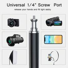 Mobile Phone Tilt Camera Stand Desktop Floor- Removable Without Charging, Black,360 Degree Rotation, Multi-Function Adjustment, Shooting/Recording Video Universal