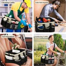 Caixa de Armazenamento de Limpeza, Bolsa Organizadora de Ferramentas para Carro, Bolsa de Transporte Portátil de Suprimentos de Limpeza para Empresa de Limpeza, Produtos de Limpeza Doméstica, Camareira de Hotel, Armazenamento de Ferramentas de Jardinagem, Cesta de Limpeza de Cozinha