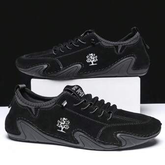Handgemaakte, gestikte comfortabele, lichtgewicht, ademende, elastische casual schoenen voor heren, zachte onderkant, antislip, nieuwe, veelzijdige loafers