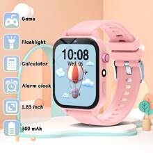 SIMSONLAB Orologio colorato per bambini, ragazzi e ragazze, con fotocamera frontale, torcia elettrica, 18 giochi, connessione Bluetooth, risposta alle chiamate, ricezione messaggi, album fotografico, sveglia e promemoria