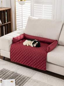 1pc Water-Resistant Anti-Slip Light Grey Pet Sofa Cover With Pillow, Suitable For Cars, Fit For Small/Medium/Large Cats And Dogs, All Seasons
