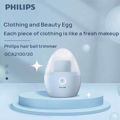 PHILIPS GCA2100/20 Lint Trimmer, Removable Large-Capacity Lint Box, Wireless Fast-Charging Lint Remover, Household Clothing Care Tool (Quiet Blue)