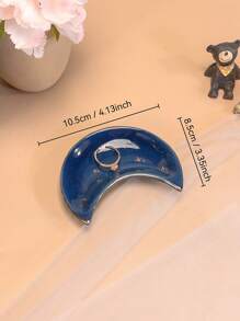 Kleine Mond Schmuckschale, Ringhalter Schale dekorative Keramik Zierschale süßer Mond Schale kleine Schmuckplatte Ohrringe Halskette Halter Schmuckauslage moderner Akzent Ring Tablett für Schminktisch Sommerbedarf für Frauen Aufbewahrungsorganizer Geschenk Semesteranfang