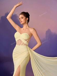 Romantica Elegant Women's Romantic Ruffle Dress, Flounce Hem Ladies Summer Dress, Women's Formal Evening Gown