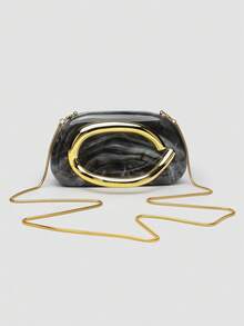 1 Piece Acrylic Clutch Bag, For Valentine's Day, Comfortable And Fashionable, Elegant Handbag, Personalized Gift Option, 2025 Accessory, Fashion Style Suitable For - 黑色 - 查看 5