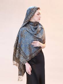 1 buc 200 * 68cm eșarfă multicoloră cu imprimeu vintage din caju, mărime mare, șaluri și wrap-uri pentru femei, eșarfă Paisley, bandane, hijab, plajă, acoperire, sarong, lung, franjuri, moale, ușor, multifuncțional, clasic, la modă, totul merge cu cadouri de călătorie - Data roșu - Vizualizare 11
