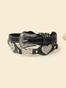 1 pieza Cinturón de mujer con hebilla decorativa con diseño de corazón tallado, estilo vintage bohemio y punk, para moda de cintura, verano, escuela, otoño, Halloween - Empalme - Ver 22