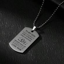 1件独特的纯不锈钢银色吊坠项链，送给母子增进感情的贴心礼物 - 銀色 - 查看 4