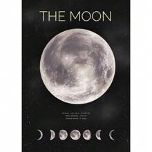 1 peça/3 peças pôsteres de arte de parede moldura opcional arte moderna em preto e branco pôster de fase da lua estética impressão em tela murais de parede adequados para salas de estar, bares, cafés, decoração de casa
