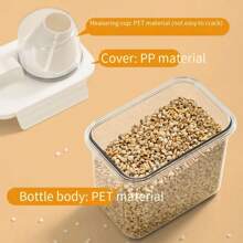 1 szt. Wiadro do przechowywania karmy dla zwierząt z miarką, pojemność 2800 ml, idealne do przechowywania karmy i przekąsek dla kotów i psów