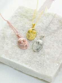 Ovale ketting met foto en geboortebloem van 925 sterlingzilver - perfect voor familie, moeder, oma, geliefde en beste vriendin! Ideaal voor verjaardagen, jubilea of dagelijks gebruik. Deze zorgvuldig vervaardigde ketting van 925 zilver combineert een dierbare foto met een delicate geboortebloem en vormt een betekenisvol en stijlvol sieraad ter ere van speciale relaties.