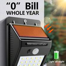 1/2/4pcs Outdoor Solar Lights,Easy To Install LED Wall Lights,Patio Lights With Motion Sensors,Solar Security Lights,Solar Powered Floodlights,3 Working Modes Street Lights,Wireless Outdoor Wall Lights,Suitable For Garden Lights,Porch Lighting,Garage Spotlights, Terrace Light