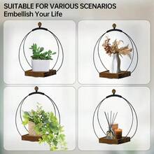 Boho Macrame Hanging Plant Hangers With Solid Black Wood Base - Indoor/Outdoor Rectangular Window Wall Ceiling Mounted Planters,  Wood Minimalist Design For Home Decor (Pots & Plants Not Included), Hanging Plant Holder, Indoor Outdoor Decor, Boho Chic Decor, Handcrafted Look, Interior Designers - màu đen - Xem 3