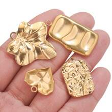 1 Peça Pingente Perfurado Geométrico Banhado a Ouro 18k de Aço Inoxidável 304, Acessório de Joalheria DIY para Uso Diário de Mulheres