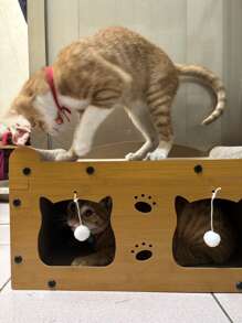 Tavoletta per graffiarsi per gatti 2 in 1, tiragraffi per gatti, cuccia per gatti, nido per animali domestici, casa per animali domestici, casa per gatti a tre piani