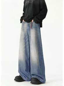 1 Stück Herren Mode lässige weite Jeans im Vintage-Stil, ausgewaschen