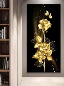 1pc,Golden Flower Rose Painting Poster High Quality Canvas Printing Painting Home Wall Decoration Art Perfect Gift Waterproof Canvas Painting Great For Living Room, Bedroom, Office Wall Decoration Wall Arts Painting ,1pc,Colorful Feather Wall Poster Canvas Print Painting Art Prints Home Decor Perfect Gift Waterproof Canvas Painting Great For Living Room, Bedroom, Office Wall Decoration Wall Arts Painting ,Optional Frame