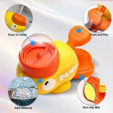 1pc Pet Feeder, Interactive Pet Toy, Battery Free, Cute Duck Shaped With Transparent Window Snack Dispenser, Manual Pet Feeder Toy, Dog Treat Puzzle Dispenser